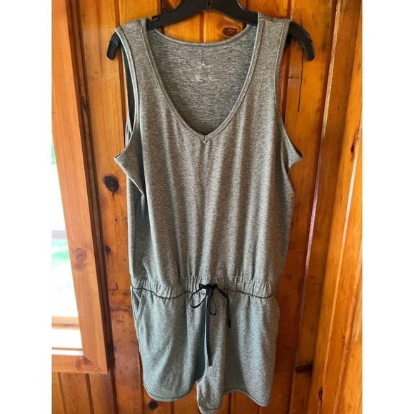 Casual Gray Sleeveless Romper Drawstring‎ Waist Jumpsuit - Picture 1 of 4